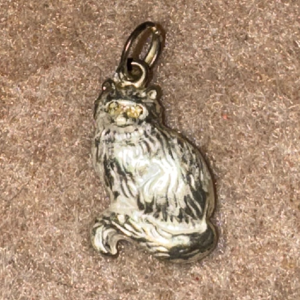 Sterling Silver Cute Fluffy Cat Pendant